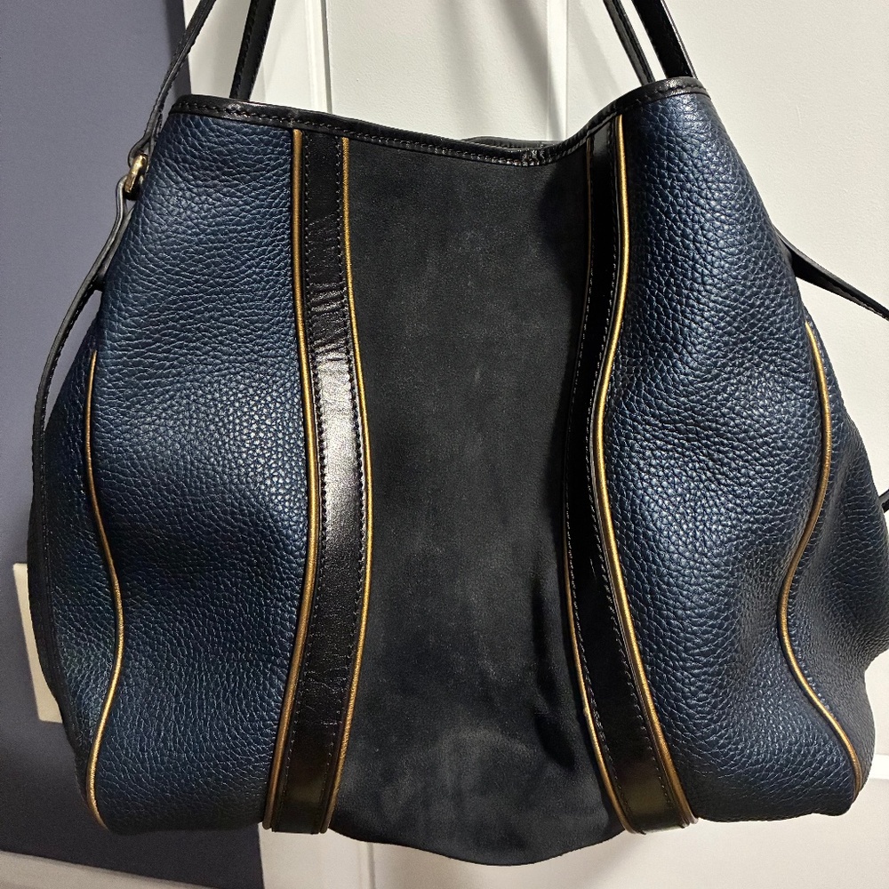 Rare! Burberry Leather and Suede Canterbury Tote